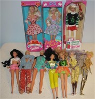 10 Assorted Barbies 1980 or Newer-(3) New in Box