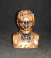 Abraham Lincoln Brass Bust Bank 1974 Banthrico