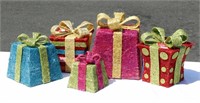 5 Lighted Packages Mesh Decor In or Outside