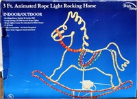 3' Animated Lighted Rope Rocking Horse
