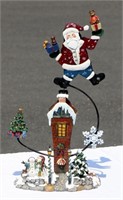 Metal & Ceramic Santa Juggling Over Home Decor