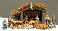 Nativity Set from Italy w Wood Manger