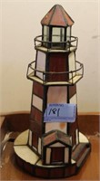 LIGHTHOUSE LAMP - MADE OF STAINED GLASS 10" TALL