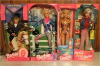 4 BARBIE DOLLS - NEW IN BOX 2 HORSE RIDING,