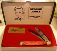 GEORGE JONES COLLECTOR KNIVE IN ORIGINAL BOX RED