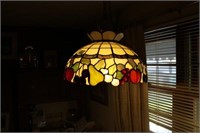 FRUIT MOTIF HANGING STAINED GLASS LAMP