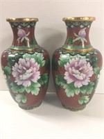 Pair of Cloisonne  vases