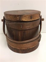 Miniature wooden Firkin bucket