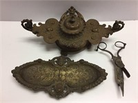 Demonic Cherub Brass antique desk Lot
