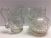 2 early glass pitchers