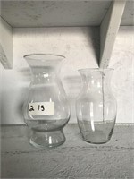 Pair Of Glass Flower Vases No Cranks Breaks or