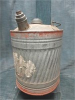 Old Galvanized Gas/Oil Can -5 Gal