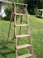 Antique Wooden Step Ladder - Unusual Design