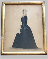WATERCOLOR "WOMEN IN PROFILE" SGND J. KIRK 1851