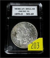 1899-O (micro "O") Morgan dollar, MS-60