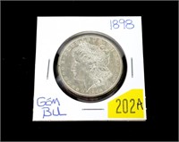 1898 Morgan dollar, gem BU