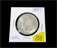 1897 Morgan dollar, uncirculated
