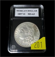 1897-O Morgan dollar, MS-63, high grade