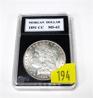 1891-CC Morgan dollar, MS-62