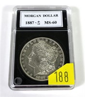 1887-S Morgan dollar, MS-60