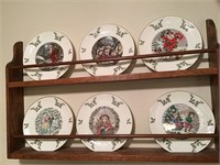 Royal Doulton plates & rack