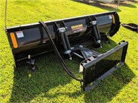 Erskine 8' snow plow for skid loader, power angle