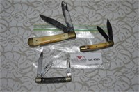 3 Knives- 2 Blade Tripper Stainless Steel, 3