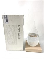 New storm glass with wood base