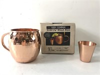 New 100% copper Moscow Mule Mug and shot glass