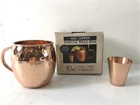 New 100% copper Moscow Mule Mug and shot glass