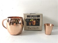 New 100% copper Moscow Mule Mug and shot glass