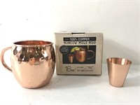 New 100% copper Moscow Mule Mug and shot glass