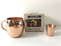 New 100% copper Moscow Mule Mug and shot glass