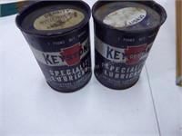 2 vintage Keystone specialized lube cans w/ conten