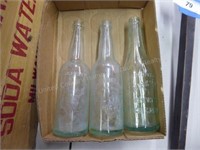 3 vintage glass bottles