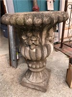 Cement garden urn