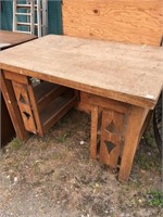 Mission Oak library table veneer top. Missing a