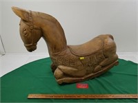 Rocking Horse - Solid Wood, Hand Carved.