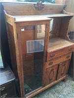 Antique oak secretary with Northwind top drawers