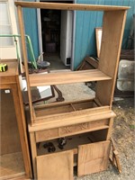 Bookcase top with a door and drawer hardware and