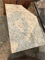 Rough edge marble top on marble base table