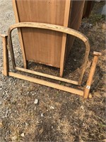 Mission oak antique mirror frame with Harp