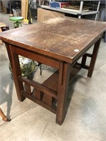 Antique oak mission style library table