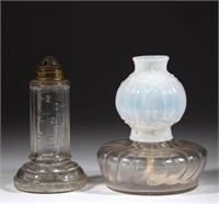 ASSORTED PATTERN MINIATURE LAMPS, LOT OF TWO,
