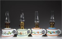 ASSORTED DECORATED OPAQUE GLASS MINIATURE FINGER