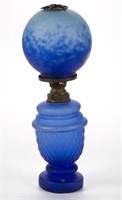 SATIN FINISH MINIATURE LAMP, violet blue pedestal