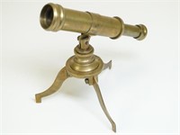Vintage Nautical Brass Desk Tripod Telescope