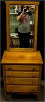 Furniture Vintage Nightstand & Antique Mirror