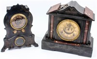 Antique Ansonia Black Iron Clock +