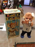 Vintage Wind-Up Monkey Bartender with Box RARE